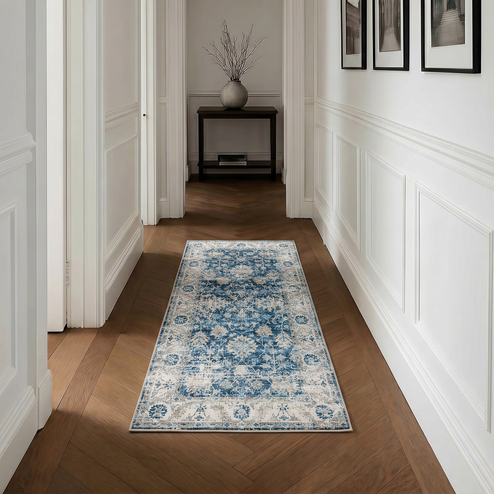Softweave Printed Runner Navy Blossom