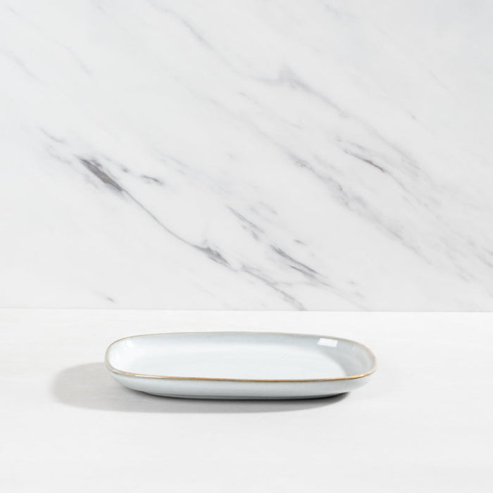 Stoneware Oval Plate Medium - Light Grey
