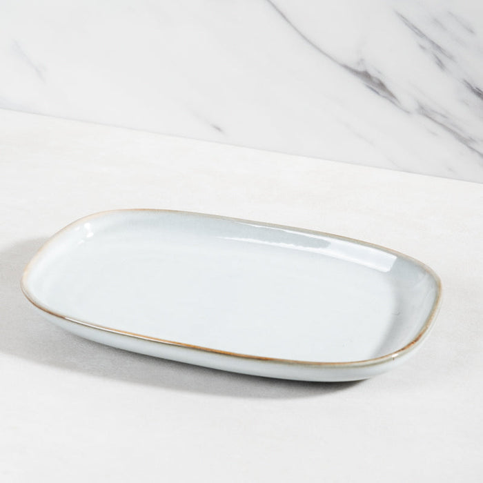 Stoneware Oval Plate Medium - Vintage White