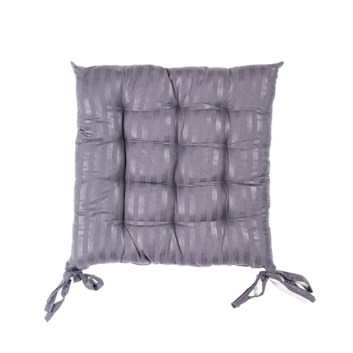 Striped Chair Pad - Dark Grey