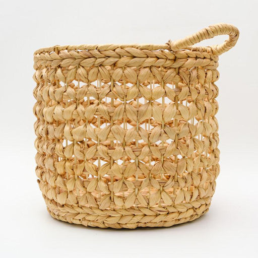 Water Hyacinth Storage Basket With Handles - Medium