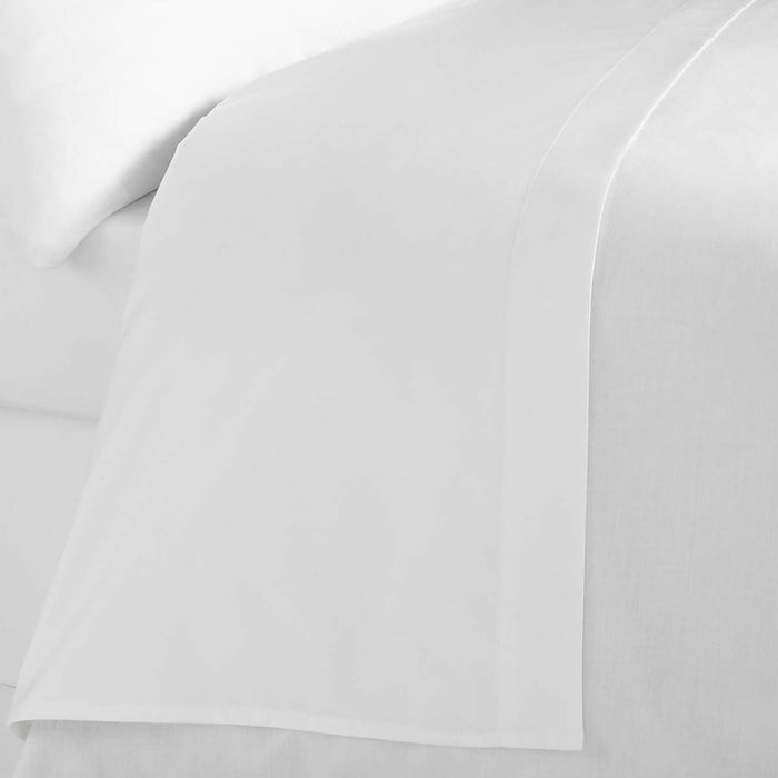 Whisper Soft 300 Thread Count Egyptian Cotton Percale Flat Sheet - White