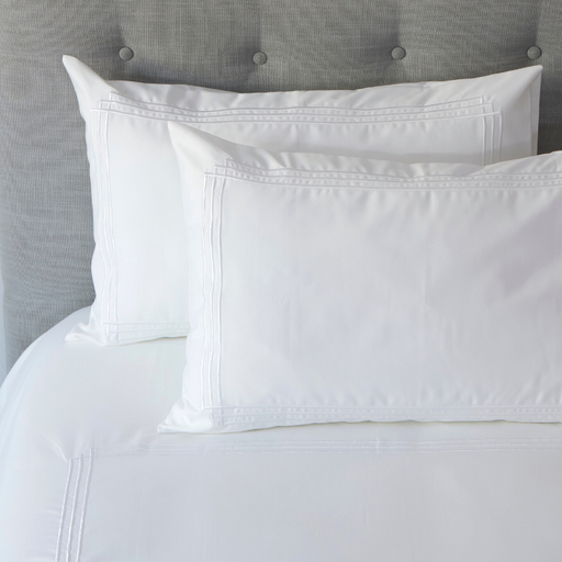 Whisper Soft 500 Thread Count Egyptian Cotton Heritage Collection Tribeca Duvet Cover Set - White Stitch