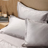 Whisper Soft 500 Thread Count Oxford Egyptian Cotton Sateen Duvet Cover Set Silver