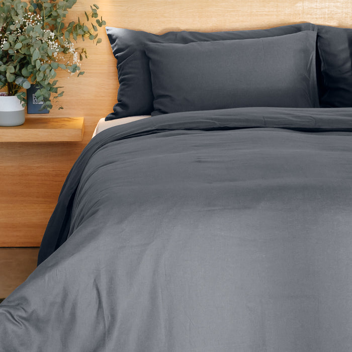 Whisper Soft Linen & Lyocell Blend Heritage Collection Duvet Cover Set - Midnight