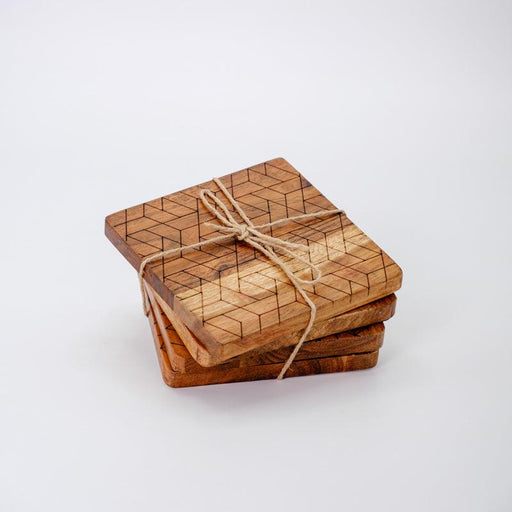 Wooden Coasters - Geo square
