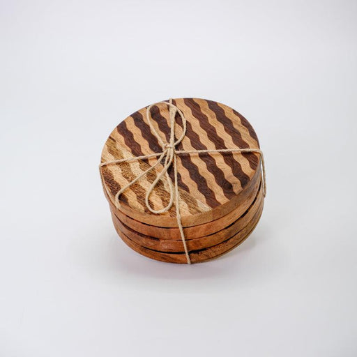 Wooden Coasters - Wave pattern