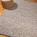 Wool Carpet Arabian - Grey & Ivory Maze Pattern