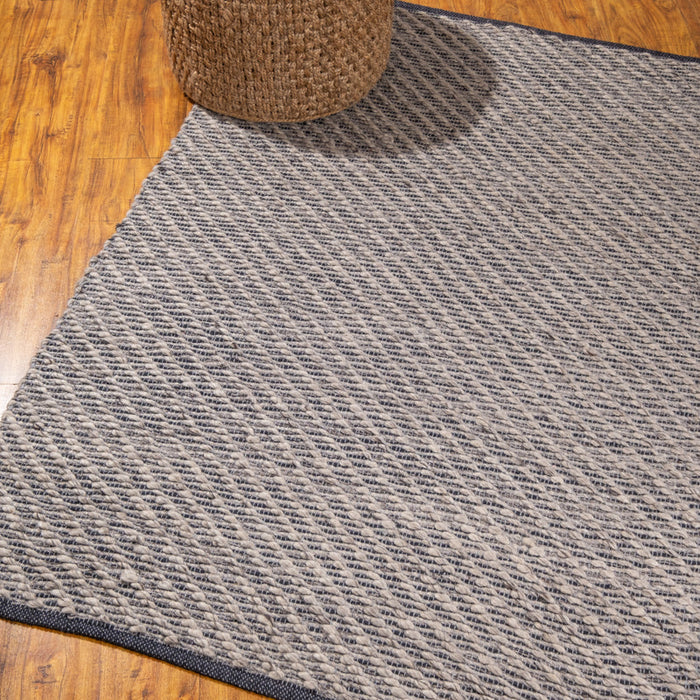 Wool Carpet Sahara - Light Grey & Black Blended Weave