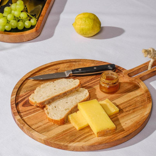 Acacia Wood Round-Edged Paddle Board - Natural-Board