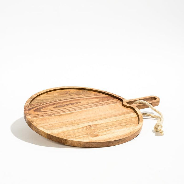 Acacia Wood Round-Edged Paddle Board - Natural-Board