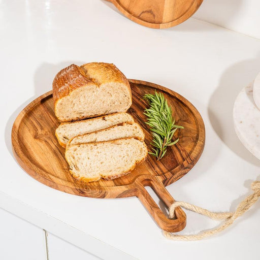 Acacia Wood Round-Edged Paddle Board - Natural-Board