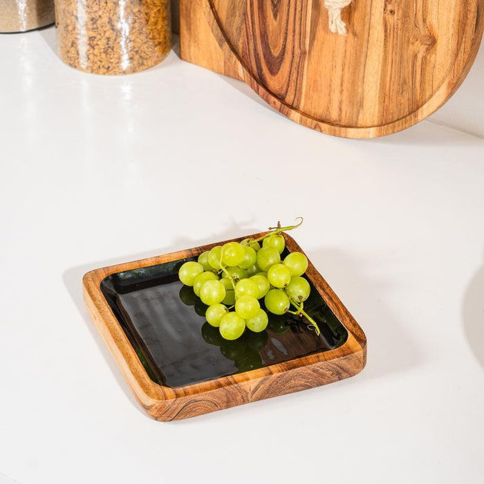 Acacia Wood Square Server - Dusk-Tray
