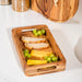 Acacia Wooden Rectangular Tray with Handles - Natural-Board