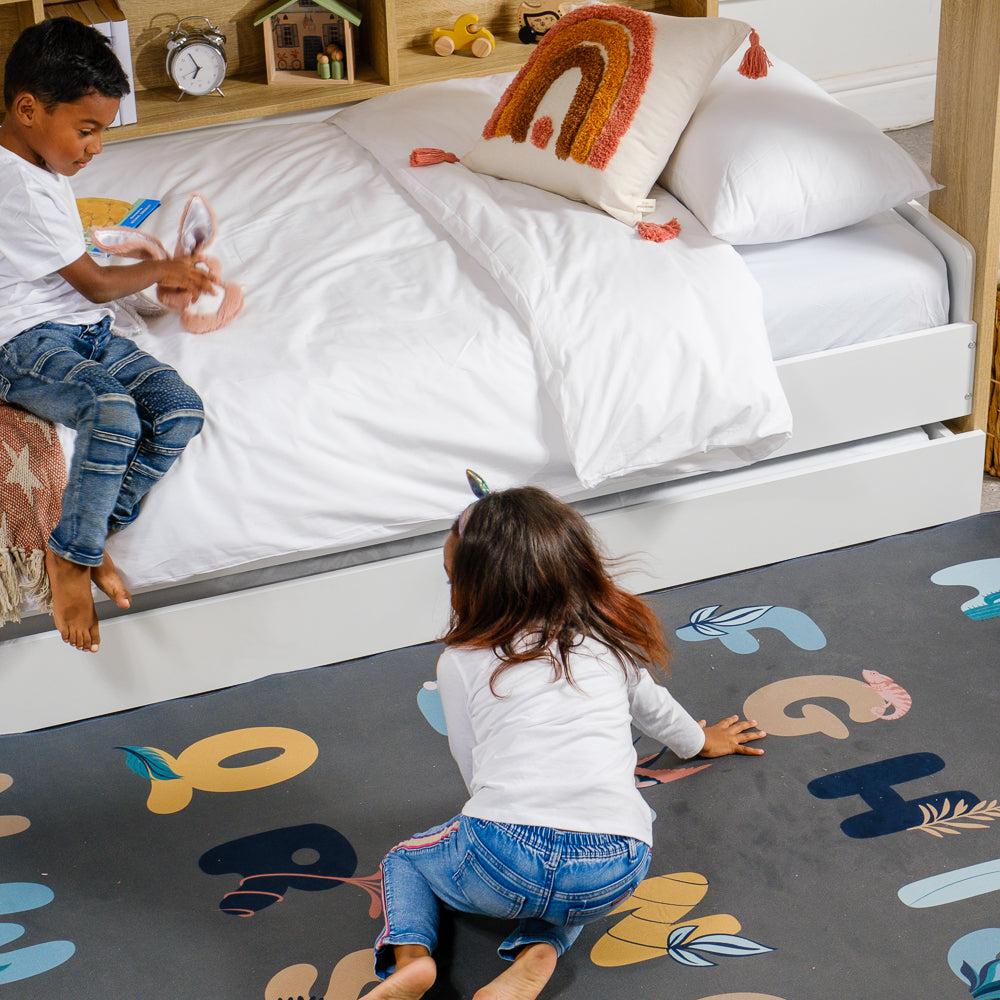 Neutral Abc Rug Alphabet Rug Grey | Kid's Bedroom or Playroom – Whitehouse ...