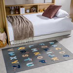 Alphabet Rug Grey