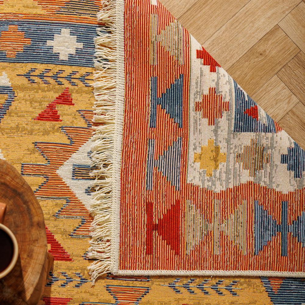 Antalya Mediterranean Collection Jacquard Polycotton Carpet Multi-Carpets/Rugs