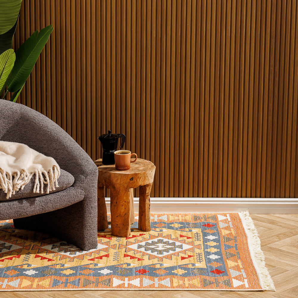 Antalya Mediterranean Collection Jacquard Polycotton Carpet Multi-Carpets/Rugs