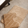 Athens Memory Foam Bathroom Mat Beige 2 Piece