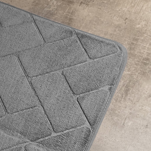 Athens Memory Foam Bathroom Mat Light Grey 2 Piece-Bath Mats