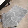 Athens Memory Foam Bathroom Mat Light Grey 2 Piece