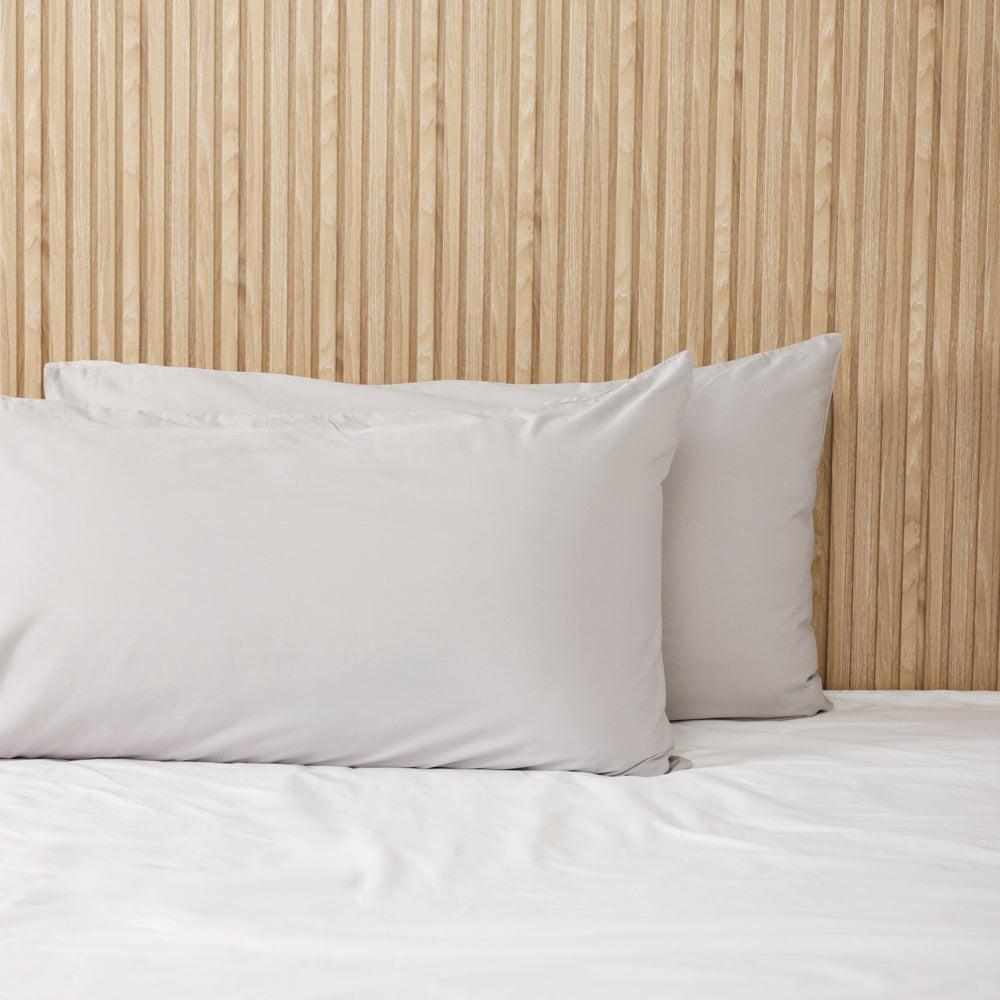 Bamboo 440 Thread Count Pillowcases Light Grey-Pillowcases