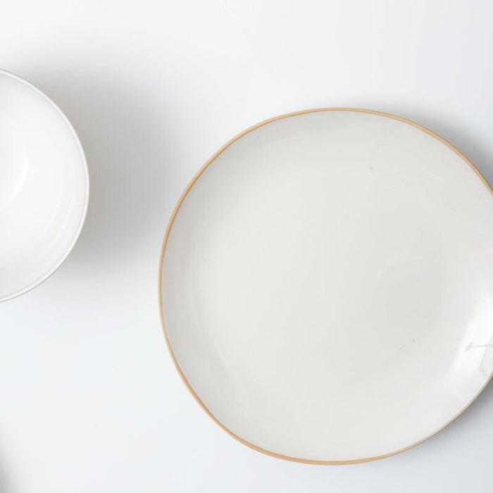 Bella Ceramic Side Plate - White and Natural-CERAMIC