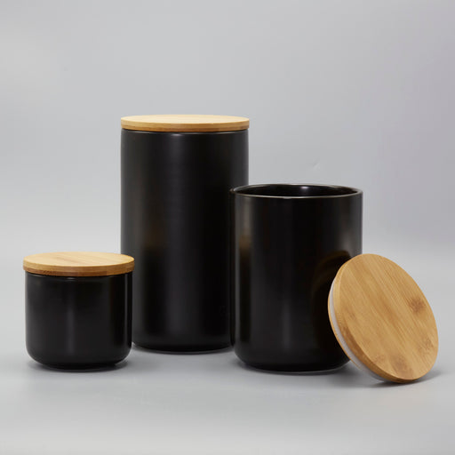 Black Ceramic Storage Canister