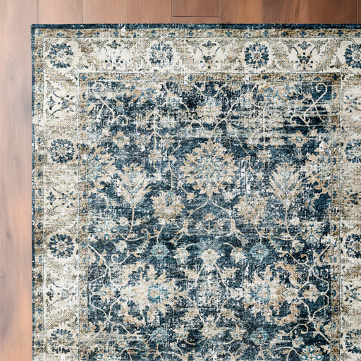 Blossom Printed Softweave Carpet - Navy-CARPET