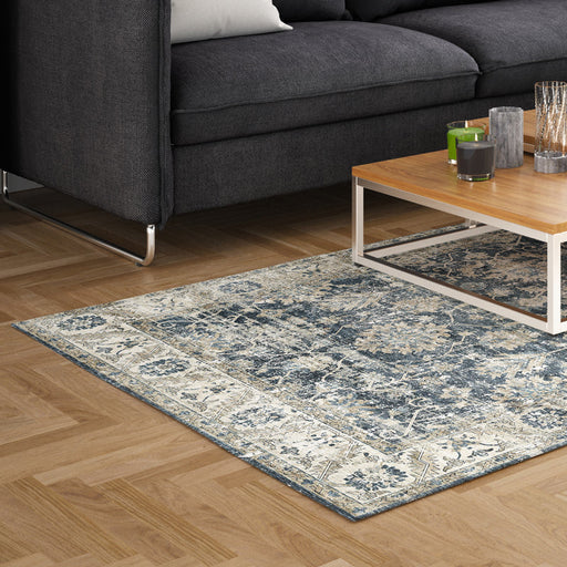 Blossom Printed Softweave Carpet - Navy-CARPET