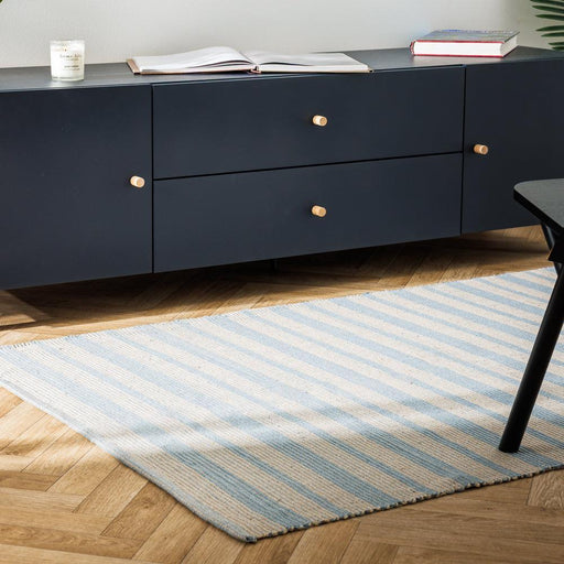 Box Rug Beige Stripe Light Grey (120 x 180cm)-Box Rugs