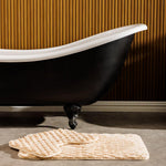 Brooklyn Jacquard Memory Foam Bathroom Mat Beige 2 Piece