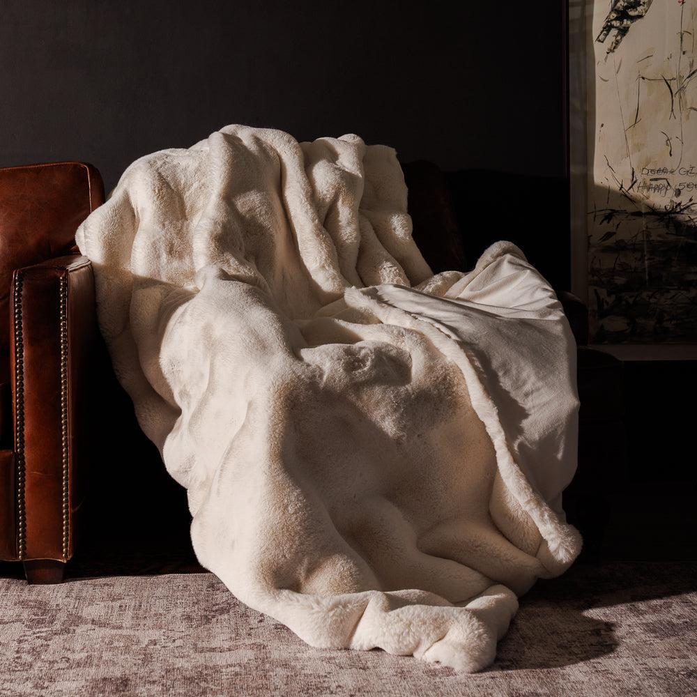 Bubble Mink Faux Fur Blanket Mist-Blankets