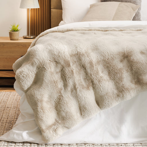 Bubble Mink Faux Fur Blanket Mist-Blankets