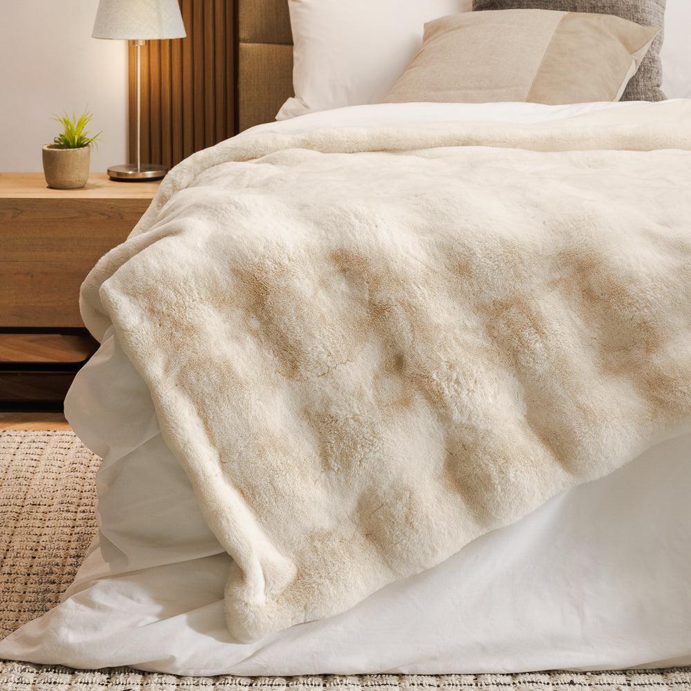Bubble Mink Faux Fur Blanket Snow-Blankets