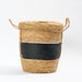 Bulbrush/Paper Storage Basket with lid - Black-Basket