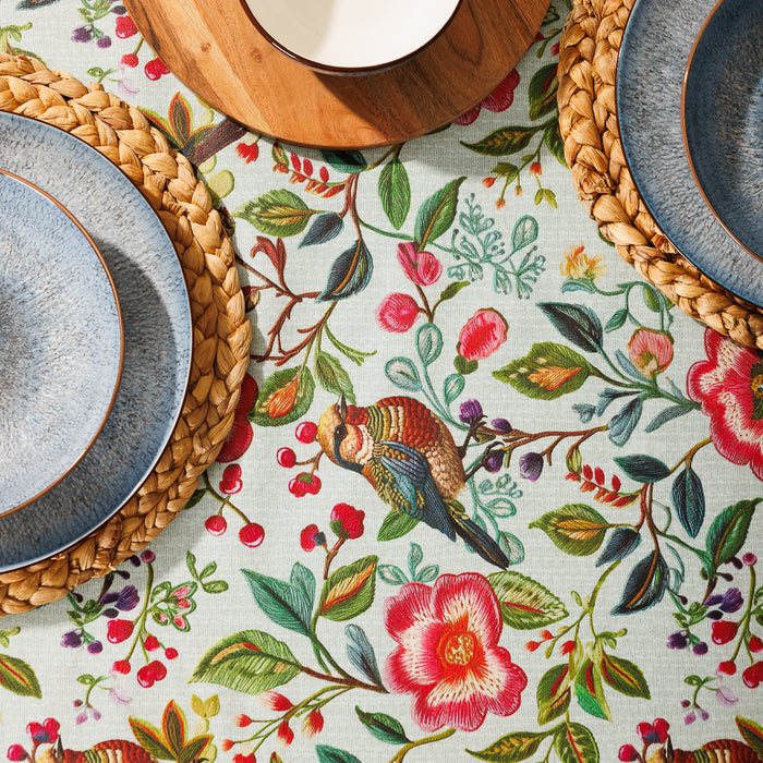 Carmel Designer Birdsong Bloom Tablecloth Aquifer-Tablecloths