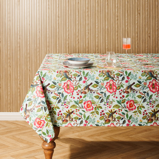 Carmel Designer Birdsong Bloom Tablecloth Aquifer-Tablecloths