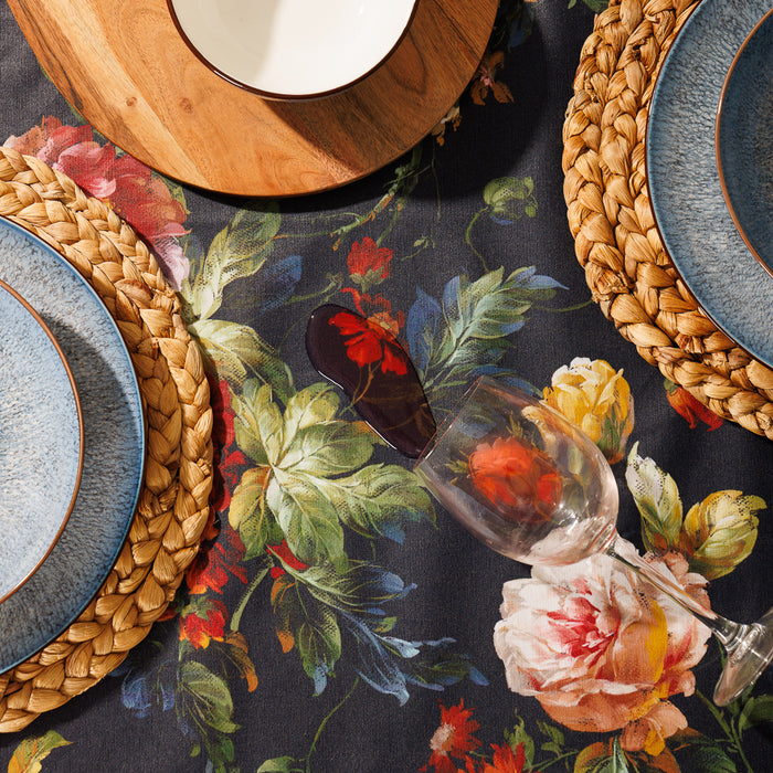 Carmel Designer Bloom Noir Tablecloth Noir-Tablecloths