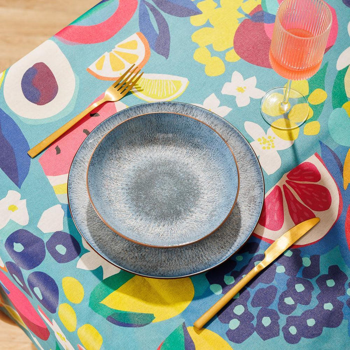 Carmel Designer Pop Fruit Tablecloth Aqua-Tablecloths