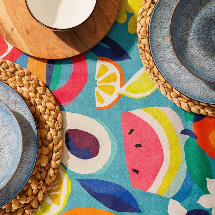 Carmel Designer Pop Fruit Tablecloth Aqua-Tablecloths