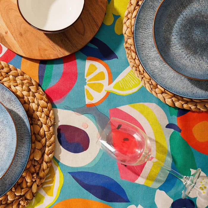 Carmel Designer Pop Fruit Tablecloth Aqua-Tablecloths