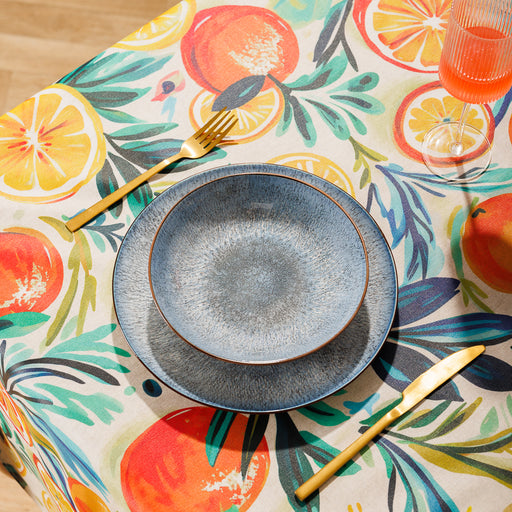 Carmel Designer Sunlit Citrus Tablecloth Orange-Tablecloths