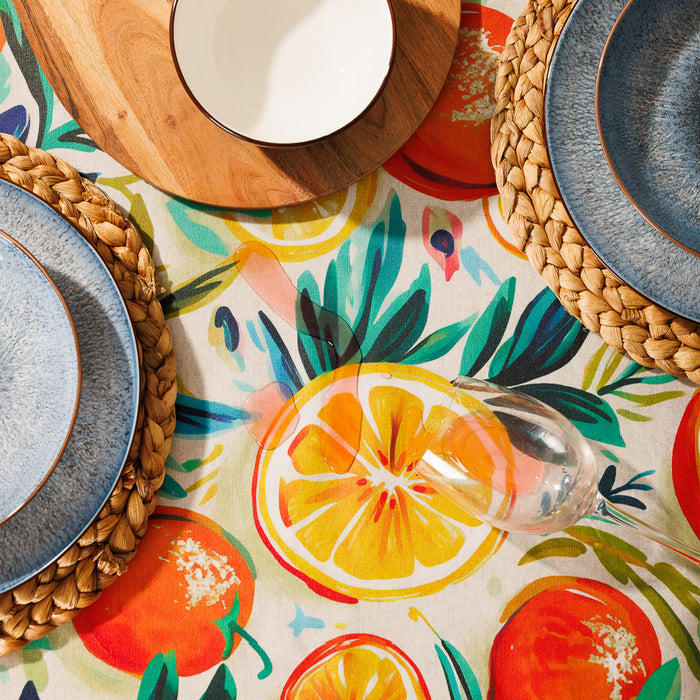 Carmel Designer Sunlit Citrus Tablecloth Orange-Tablecloths