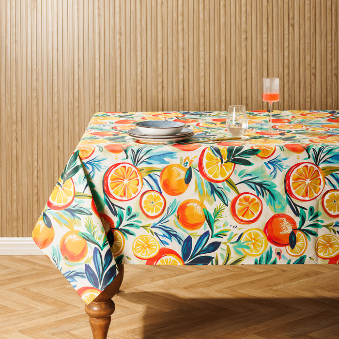 Carmel Designer Sunlit Citrus Tablecloth Orange-Tablecloths