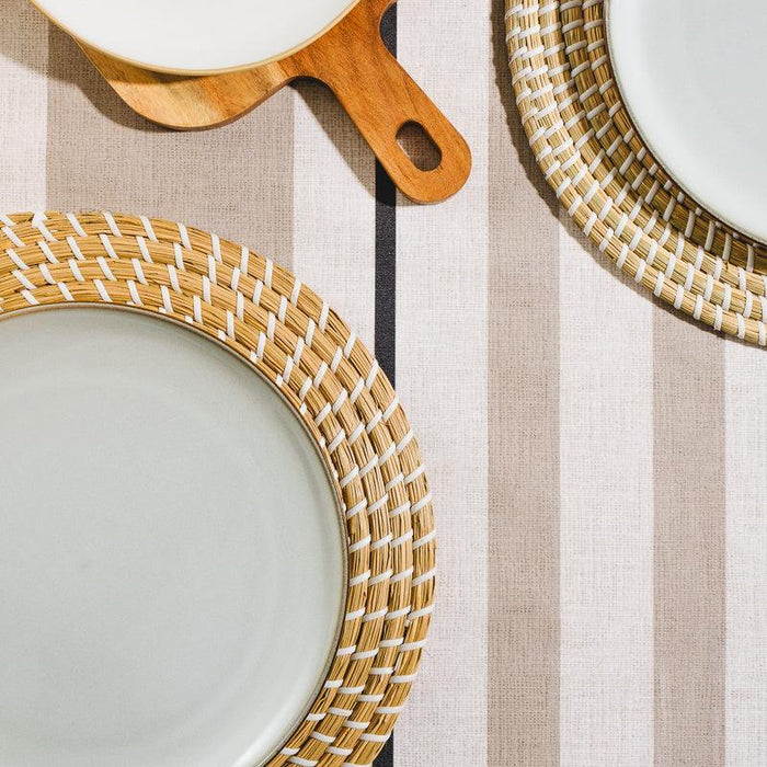 Carmel Designs Tablecloth Contemporary Stripe - Neutral-Tablecloths