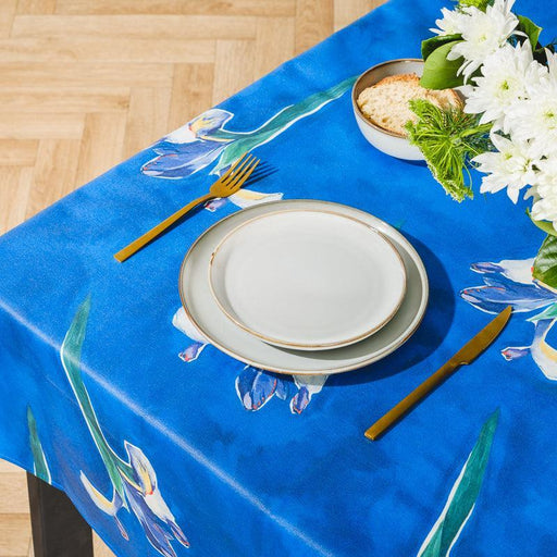 Carmel Designs Tablecloth Irises - Azure Blue-Tablecloths