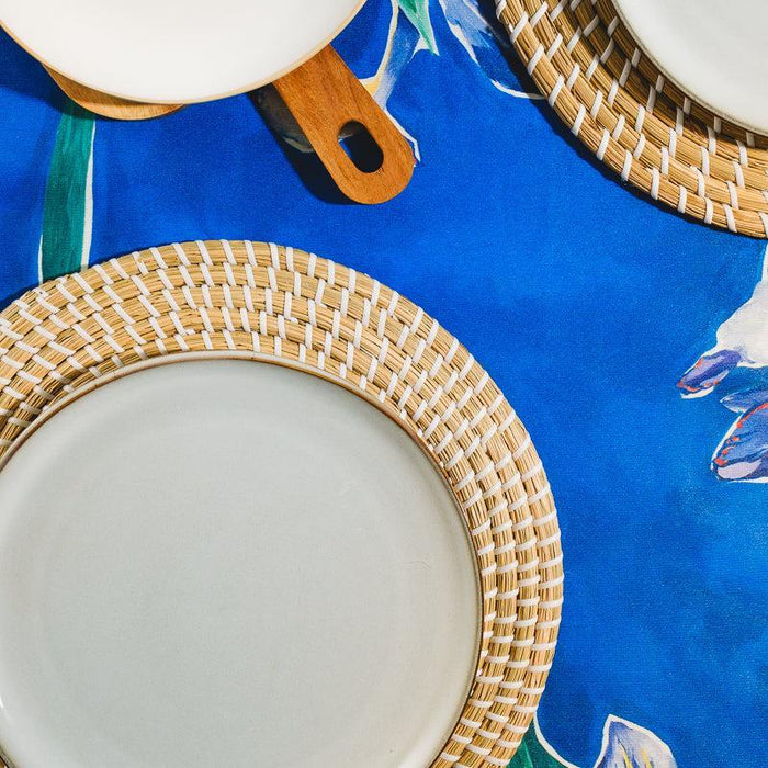 Carmel Designs Tablecloth Irises - Azure Blue-Tablecloths