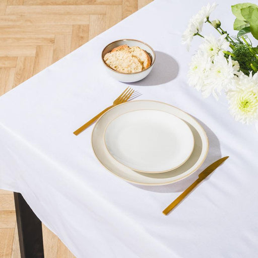 Carmel Designs Tablecloth Plain - White-Tablecloths