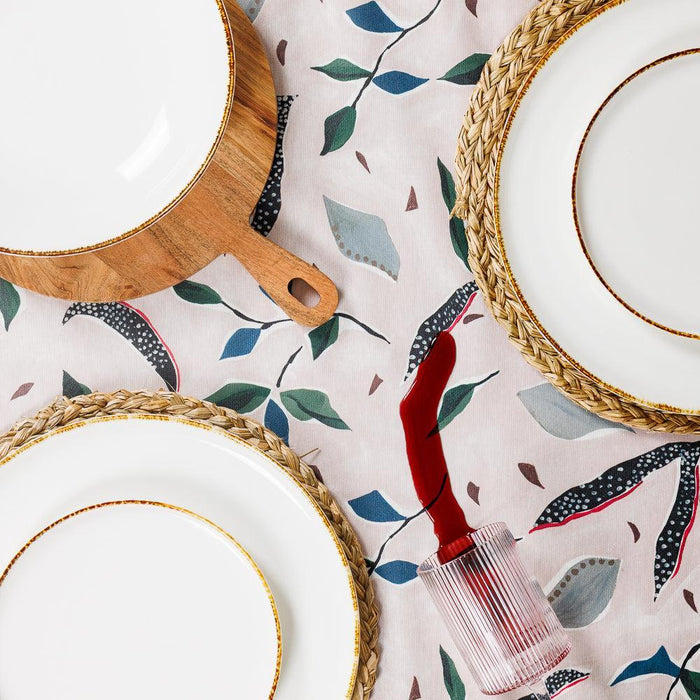 Carmel Designs Tablecloth Abstract Leaves Nude-Tablecloths